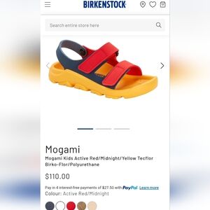Birkenstock Mogami Multicolor  Kids Sandals Size EU31 / US 13-13.5